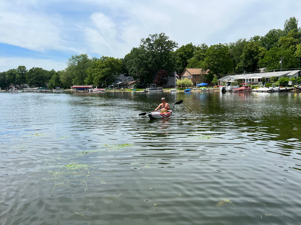 10ft Foldable Inflatable blow up kayak 1-person in water lake adult