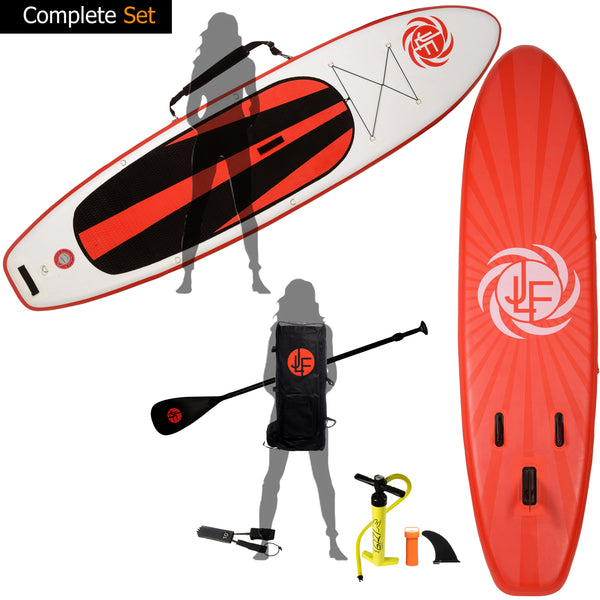 Inflatable blow up paddle board with 3-piece paddle complete set