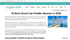 October 2018 - Globo Surf Rates JLF Paddle Boards as 10 Best in 2018!