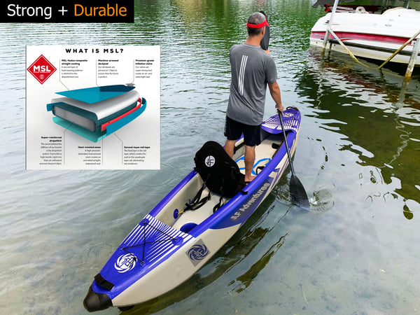 11ft Foldable Inflatable blow up kayak 1-person drop stitch durable