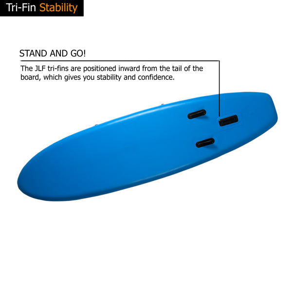 Inflatable blow up paddle board with high back kayak seat tri-fin stability